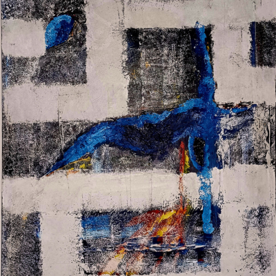 Bauhaus arround the lake - Mixed Media auf Leinwand 80 x 100 cm