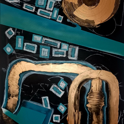 Broken machine - Acryl + Öl auf Leinwand 80 x 120 cm