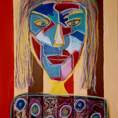 Freak - Acryl + Ölstifte auf Leinwand 80 x 100 cm