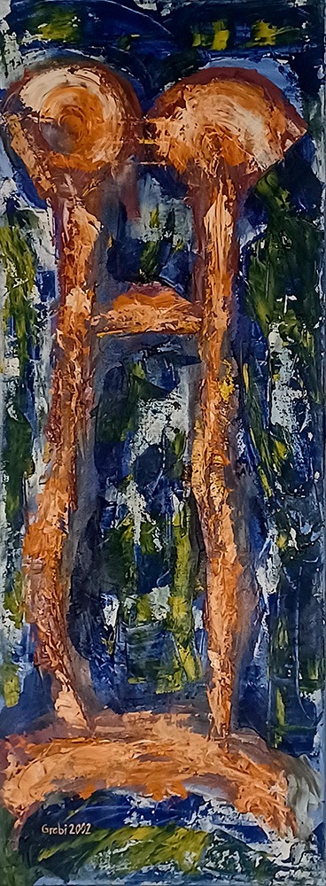 Good bye kiss - Öl auf Leinwand 30 x 80 cm