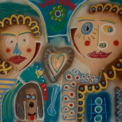 Love is love - Acryl + Ölstifte auf Leinwand 80 x 120 cm