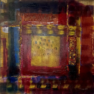 Medi 100 - Mixed Media 90 x 90 cm