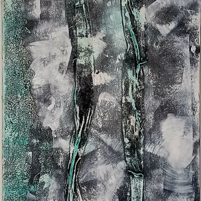 Embrace - Mixed Media auf Leinwand 40 x 120 cm