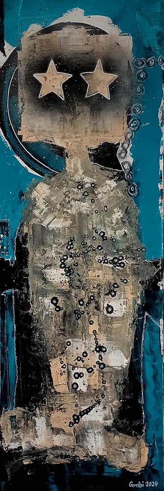 Astronaut – Mixed Media auf Leinwand 40 x 120 cm