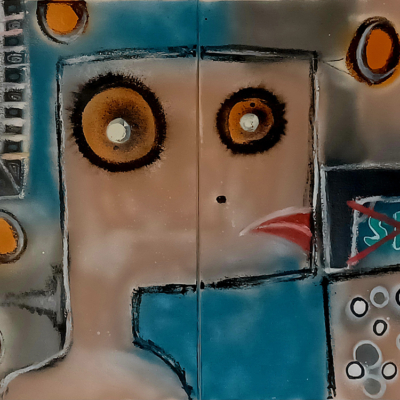 No shot (2-teilig) - Acryl + Ölstifte auf Leinwand 60 x 80 cm